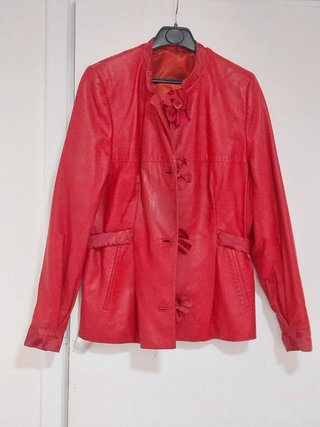Chaqueta Piel y Brocado, Roja, De Sastrería, M