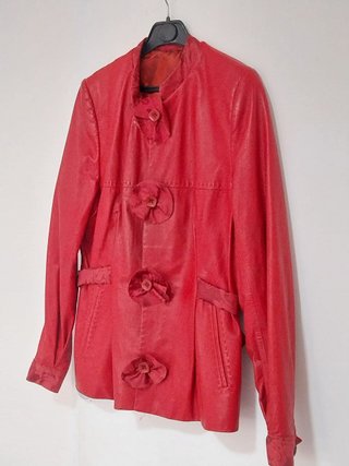 Chaqueta Piel y Brocado, Roja, De Sastrería, M