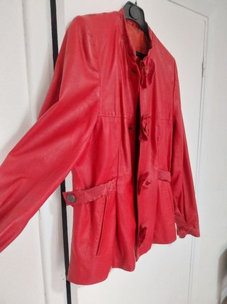 Chaqueta Piel y Brocado, Roja, De Sastrería, M