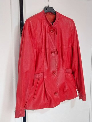 Chaqueta Piel y Brocado, Roja, De Sastrería, M
