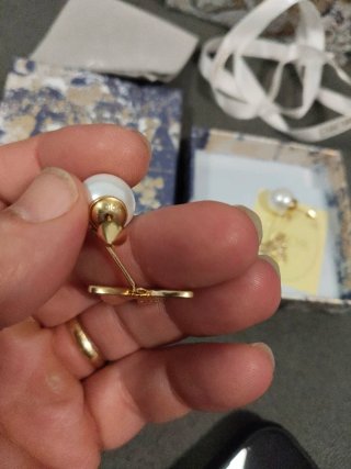 Pendientes Dior Mariposa Perla Dorados