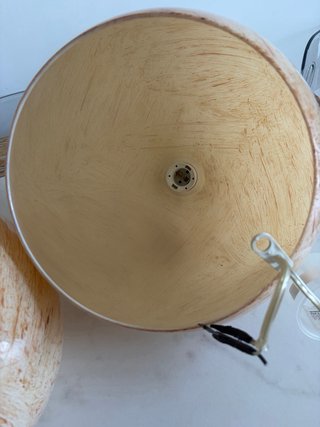 Coppia lampadari vetro beige/marrone