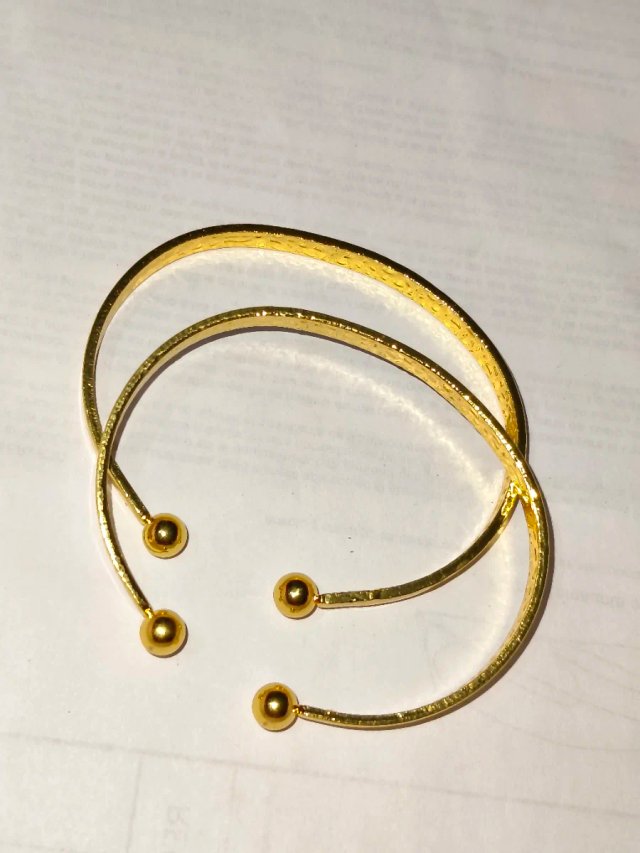 2 Brazaletes Acero Inoxidable Love Dorados