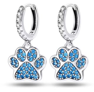 Pendientes Huella Perro Azul