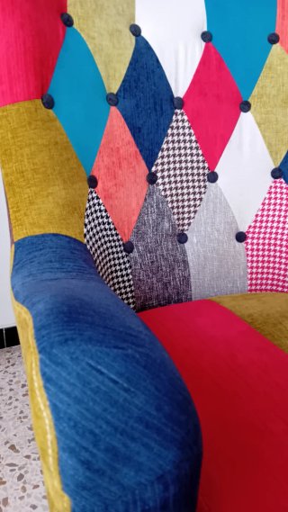 Butaca orejera patchwork