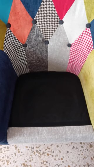 Butaca orejera patchwork