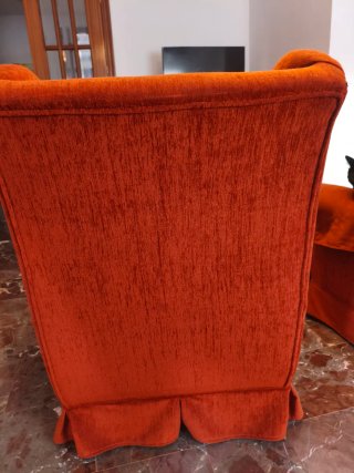 Negociable !!! Sillón de tela naranja/rojo