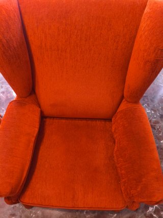 Negociable !!! Sillón de tela naranja/rojo