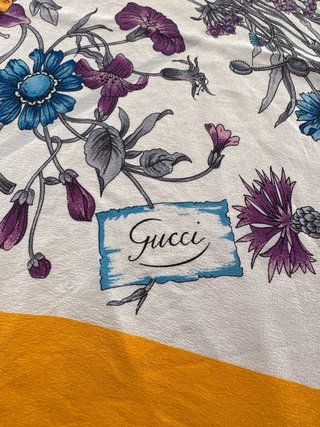 Foulard Gucci in Seta Donna Giallo Fiorito
