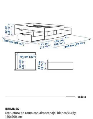 Canapé Brimnes IKEA 160x200 con almacenaje
