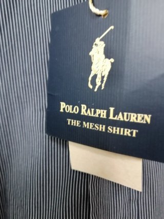 Camisa Ralph Lauren Negra Rayas Finas Talla XL.