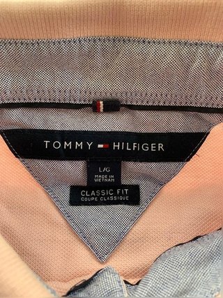 Tommy Hilfiger pink polo shirt men size L...