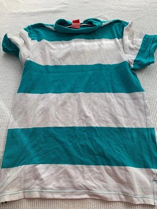 Nike striped polo shirt men size M green white...