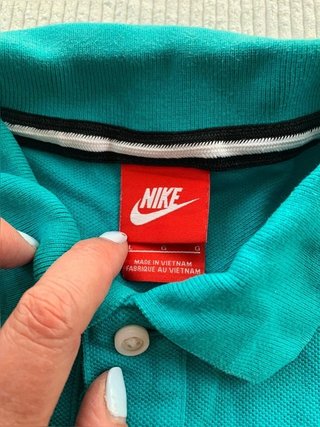 Nike striped polo shirt men size M green white...