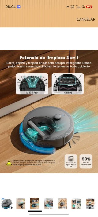Lefant M330 Pro Robot Aspirador y Fregasuelos