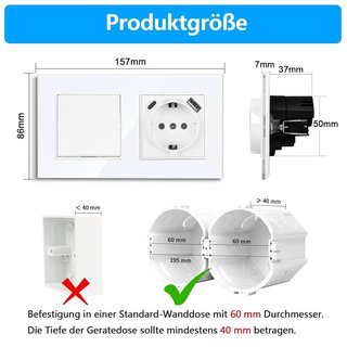 CNBINGO Interruptor de luz con enchufe USB empotrado