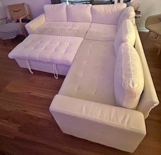 Sofá modular blanco de tela