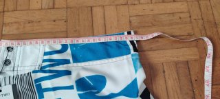 Bermudas Largas Hombre  Azul Blanco