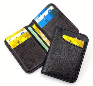 Cartera Tarjetero Piel Sintética Negra
