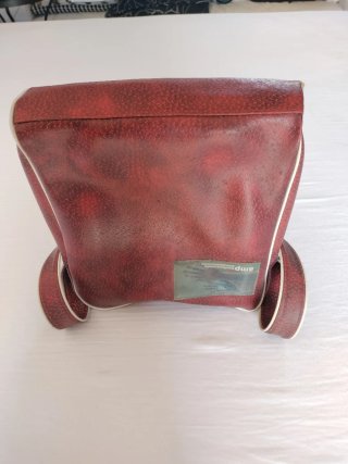 Borsa a tracolla in pelle rossa capiente