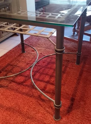 Mesa forja cristal 90x90