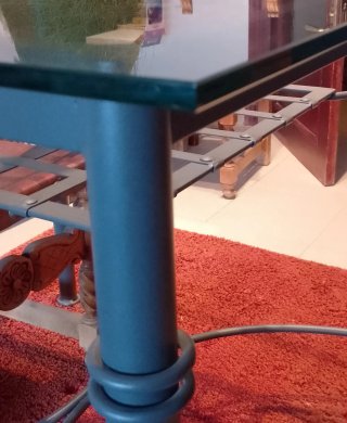 Mesa forja cristal 90x90