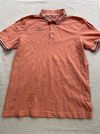 Kappa Men’s Polo Shirt Salmon Pink Size L 100%...