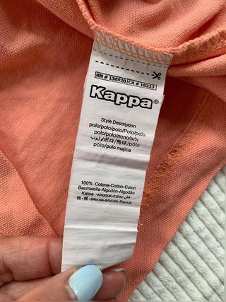 Kappa Men’s Polo Shirt Salmon Pink Size L 100%...