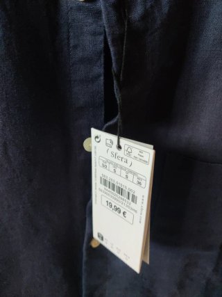Camisa Sfera Lino Algodón Azul Talla M