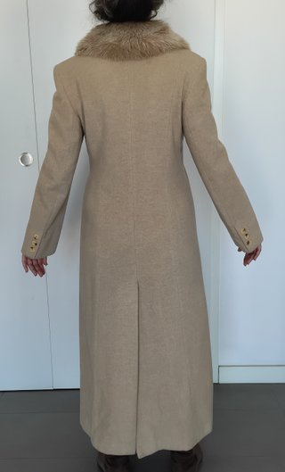 Abrigo largo beige de lana T 40