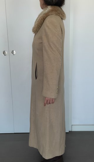Abrigo largo beige de lana T 40