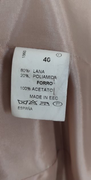 Abrigo largo beige de lana T 40