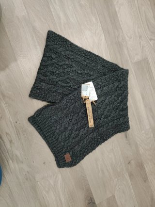 Bufanda de lana trenzada gris