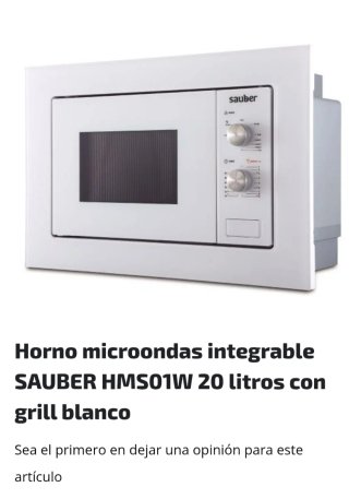 Microondas integrable Sauber Grill Acero Inox