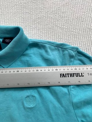 Chaps  Men’s Polo Shirt Turquoise Custom Fit...