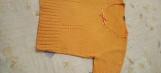 Jersey punto suave cuello redondo naranja