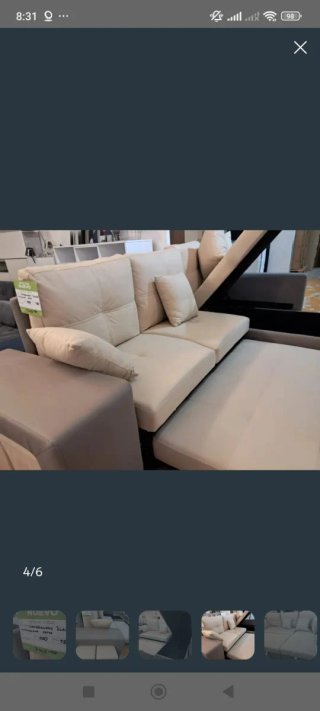 Sofá Cama Beige Tela