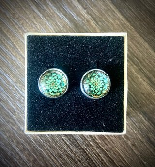 Orecchini mandala verdi acciaio inox