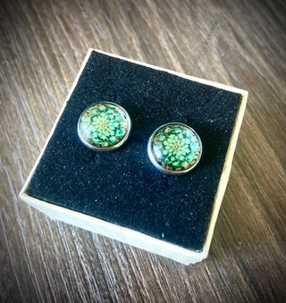 Orecchini mandala verdi acciaio inox