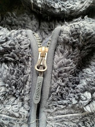 Reebok Teddy Fleece Zip Hoodie Grey Size M...