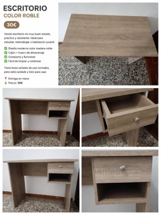 Escritorio Roble 30€