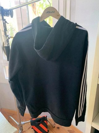 Adidas Black 3 Stripes Hoodie Size M White...