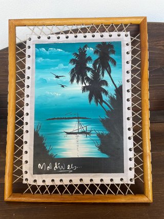 Quadro Maldive con cornice in legno