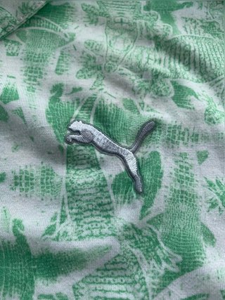 Puma green printed polo shirt men size L...