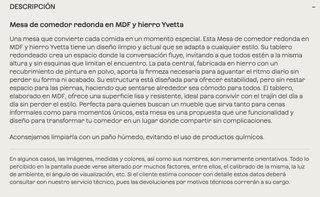 Mesa Comedor Redonda Yvetta MDF