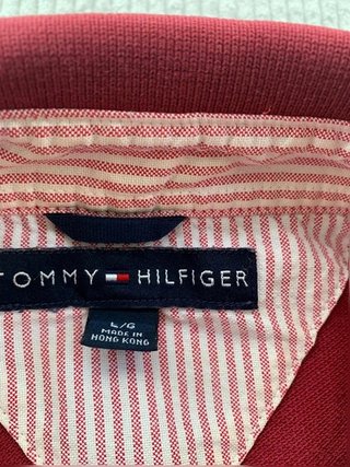 Tommy Hilfiger red polo shirt men size L...