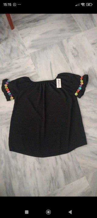 Blusa negra mujer talla única