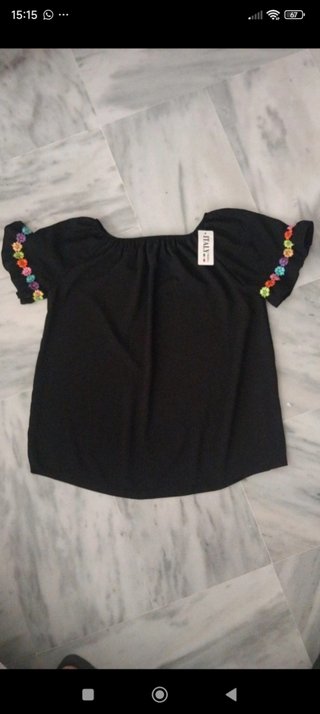 Blusa negra mujer talla única