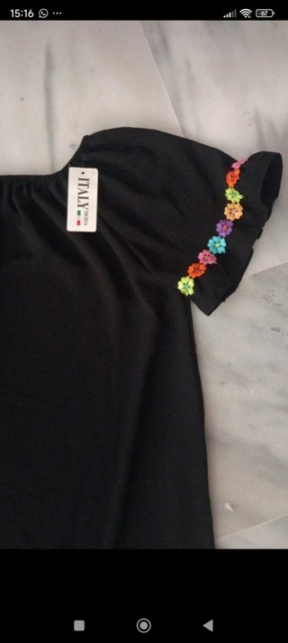 Blusa negra mujer talla única