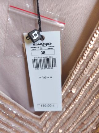 Vestido lentejuelas dorado y rosa